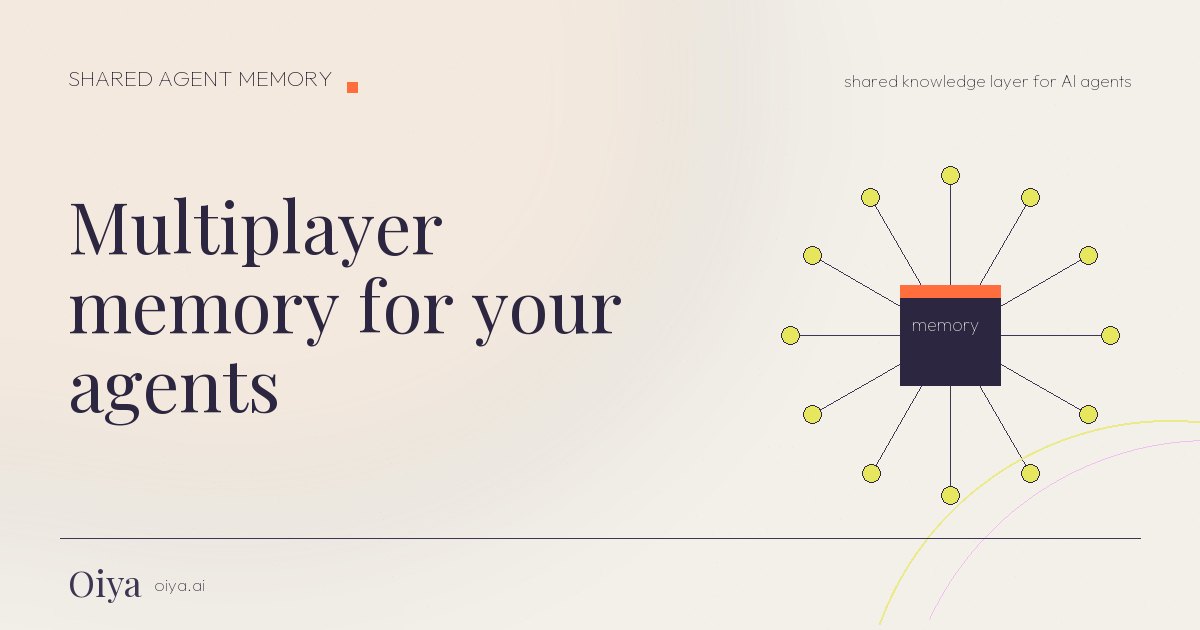 Agent Memory One Shared agent memory | Oiya
